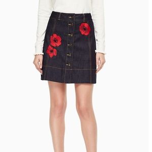 Kate Spade Poppy Denim Skirt NWT